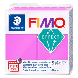 STAEDTLER 8010-601 FIMO Effect Oven-Hardening Polymer Modelling Clay - Neon Purple (57g)