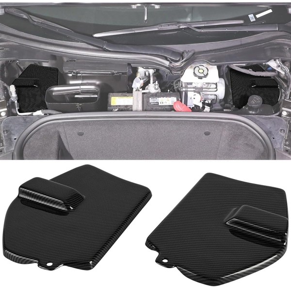 BILLFARO Front Strut Tower Covers, Carbon Fiber Pattern Engine Bay