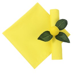 KOFFOTA Bright Yellow Cloth Napkins Set of 12,18 X18 inch,Made of 100% Cotton,Summer Dinner Napkins, Thick,Washable, Easy to fold(Lemon Yellow)