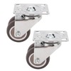 2pcs Caster Wheels Silent 360° Rotation Brake Free TPR Soft