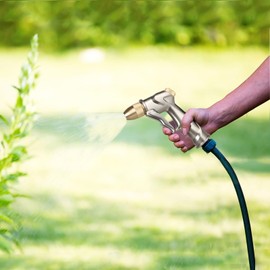 FECOVANTI Upgraded Hose Nozzle Sprayer 100% Heavy Duty Metal Garden Water Nozzle - 4 Spray Patterns for High Pressure Watering, Car & Pet Washing, Lawn & Garden Use