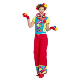 WILBERS & WILBERS 4811 Clown Costume for Women, Two-Piece, Jumpsuit, Adult Costume for Carnival