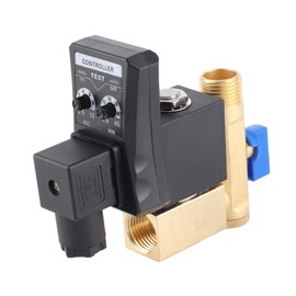 Automatic Drain Valve G1/2 DN15 Automatic Electronic Timed Drain Valve Air Container Water Moisture for Air Compressor Condensate Management, Separate Valve (AC230V)