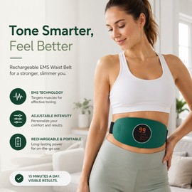 Rechargeable Waist Massage Belt for Home Relaxation – EMS Vibration Abdominal Belt for Daily Body Care