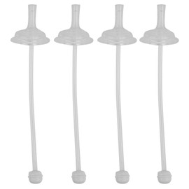 4 Straws for Baby Bottle Accessories Wide Mouth Bottle Sippy with Gravity Ball Professional Transparent Silica Gel Baby Feeding Plies (Wide Mouth Universal)