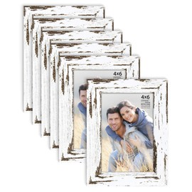 Langdon House 4x6 Picture Frames (Distressed White, 6 Pack) Farmhouse Style, Richland Collection