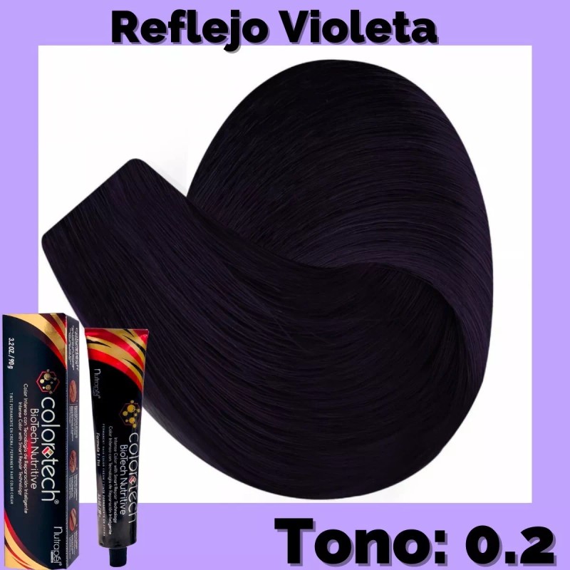 Nutrapel Color Tech Tinte Tono Chromo 0.2 Violeta Reflejo Nacarado