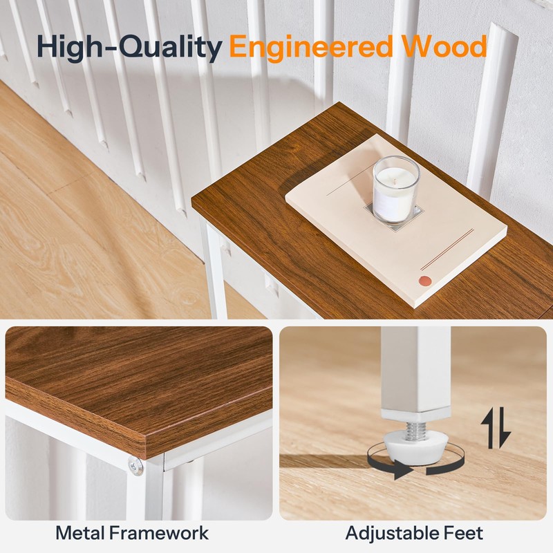 HOOBRO Narrow Console Table, 29.5" Small Entryway Table, Thin Sofa