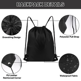 Drawstring Backpack 10 Colors Drawstring Bags, Draw String Back Bag Drawstring Bags Bulk for Sports, Gym, Travel, Swimming, Beach (10 PACK)
