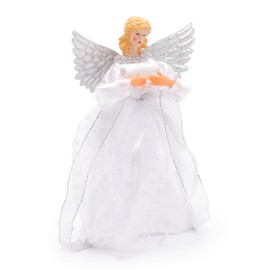 Christmas Concepts® 30cm (12") Traditional Tree Top Angel - Christmas Tree Topper Decoration - Gold Or Silver (Silver)