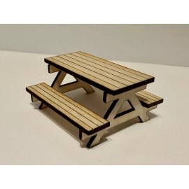 PTF DESIGNS O Scale PICNIC TABLE ( Set Of 4) Laser Cut Unfinished /PTF Designs