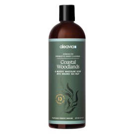 Aleavia Coastal Woodlands Mens Body Cleanse – Organic & All-Natural Prebiotic Body Wash for Men, Woodsy Notes Scented with 13 Essential Oils, – Nourish Your Skin Microbiome – 16 Oz.