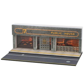 Kivmcds 1/64 Miniatures Scene, Hot Die Cast Wheel Display Box, Die Cast Car Garage Parking Lot with Lights (Saloon)