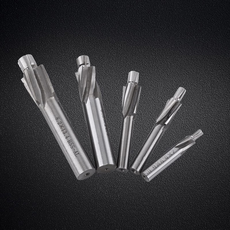 Countersink End Mill 5pcs, M3 M4 M5 M6 M8 Counter
