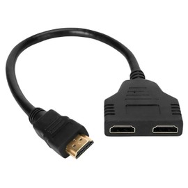 EZONEDEAL HDMI Splitter Adapter Cable - HDMI Splitter 1 in 2 Out HDMI Male to Dual HDMI Female 1 to 2 Way for HDMI HD, LED, LCD, TV, Support Two The Same TVs at The Same Time 1080P 30cm