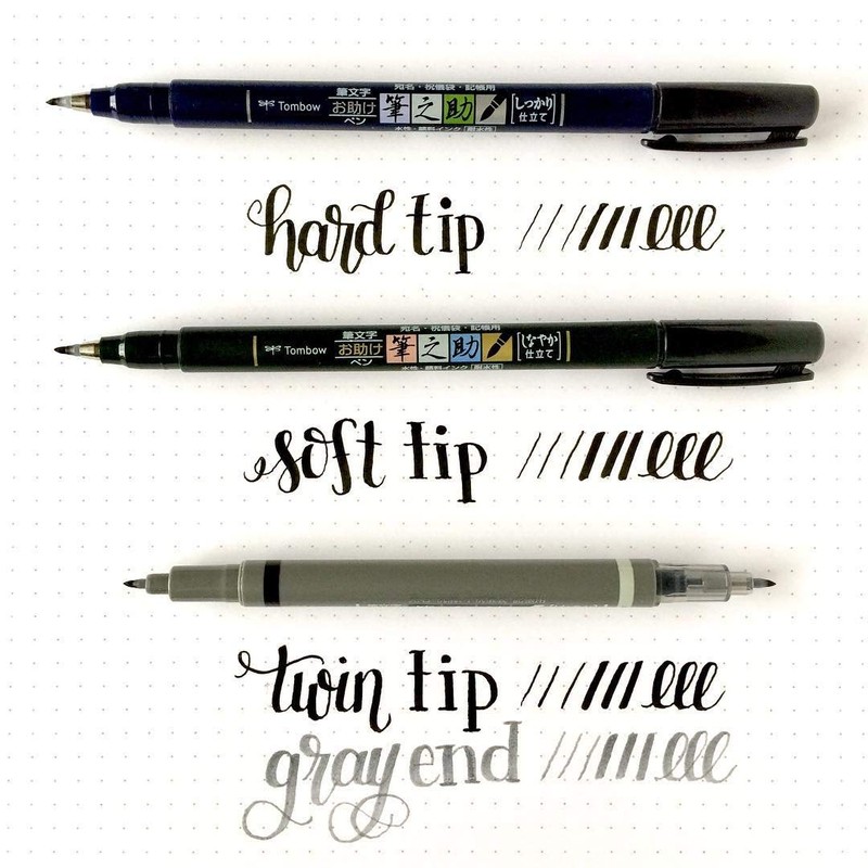 Tombow fudenosuke Brush Pen 5 Pack (Calligraphy Set Big) 2x
