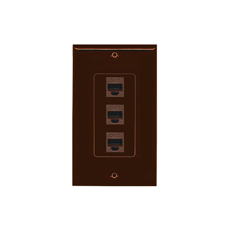 RiteAV Decorative 1 Gang 3 Port Cat6 Wall Plate -