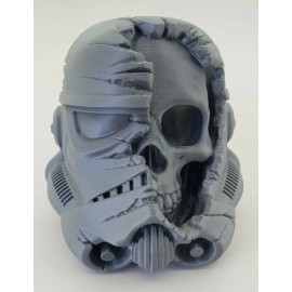 ErnicShop 3D Printed 5" Deathtrooper Stormtrooper Skull Bust Model Silver PLA Plastic