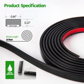 LONGKING 10 ft Peel and Stick Trim, Molding Trim for Walls, Edges, Borders, Backsplash Tile Edge, Flexible and Self Adhesive Trim, Black