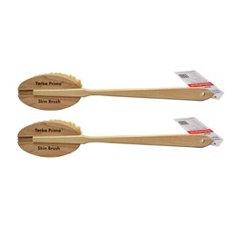Yerba Prima Tampico Skin Brush (Pack of 2) - Natural Vegetable Fiber Bristles for Dry Skin Brushing