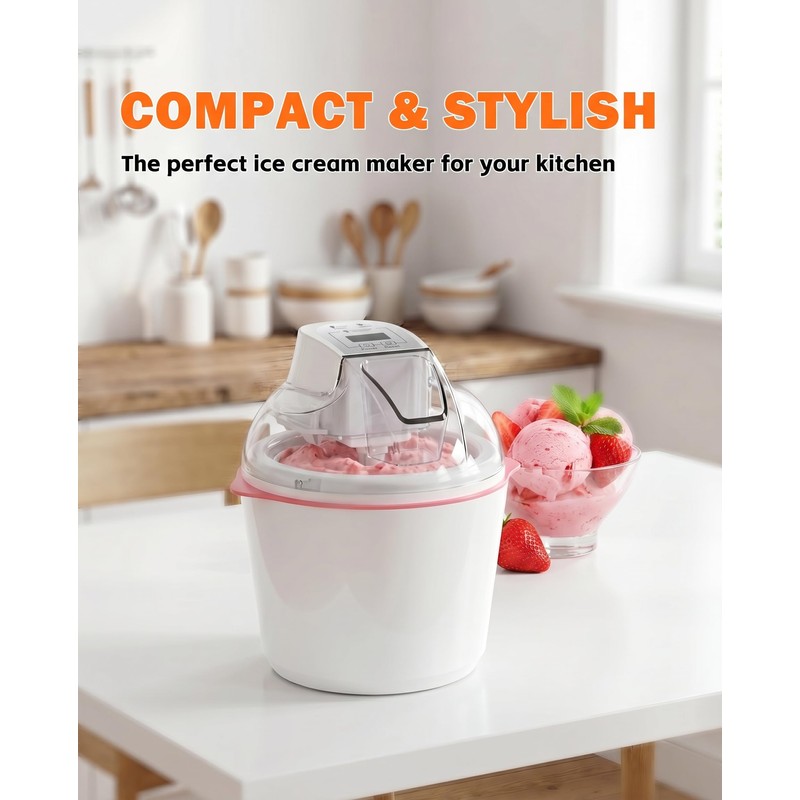 Ice Cream Maker Machine, 1.6 Quarts Double Freezer Bowl