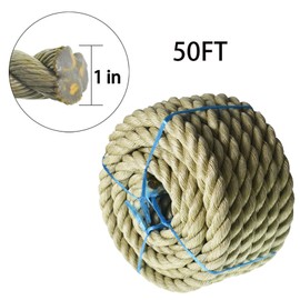 3/4 inch 1 inch Diameter Twisted Manila Rope, Twisted 3 Strand, Polypropylene Rope for Indoor Outdoor Use for Landscaping, Tug of War, Projects and Tie Downs