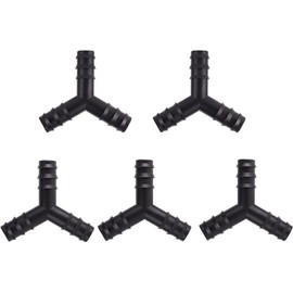 FOGWOWO Irrigation Hose Connector Garden Hose Connector Kit Barb Connector for Drip Irrigation System, DN 16 Y-Ways Pack of 5