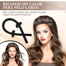 Rizador Pelo Sin Calor,Rizos Sin Calor Para Onda Natural,Rizadores De Cabello Sin Calor Con Pinzas Para El Cabello Y Coletero,Cinta Para Rizar Sin Calor Para Dormir Rizos Perfectos Sin Daños Sin Calor