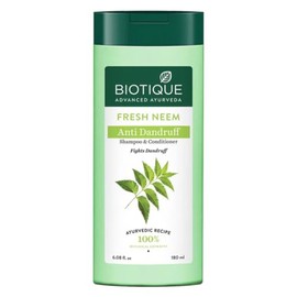 Biotique Bio Neem Margosa Champú y acondicionador anticaspa, 180 ml