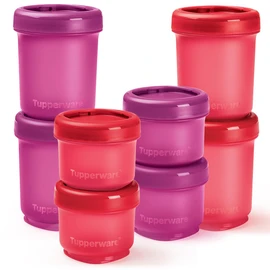 Tupperware Set Contenedores para Snack 8 piezas Morado Rojo