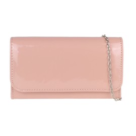 Girly Handbags Womens Plain Glossy Clutch Bag - Pink
