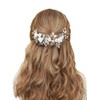 Unicra Flower Silver Bride Wedding Hair Pelo de vid Perla