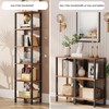 TUTOTAK Bookshelf, 6-Tier Tall Book Shelf, Narrow Bookcase for Small