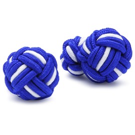 Teroon Unisex Cufflinks 610009 Silk Knot blue-white