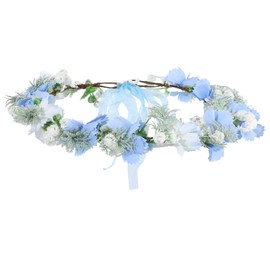 AWAYTR Leaf Flower Crown Garland Headpiece - Hair Floral Wreath Adjustable Flower Headbands for Bridal Wedding Festival Party Flower Leaves Crown