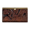 Patricia Nash Tooled Leather Cauchy Frame Clutch Wallet Dark Brown