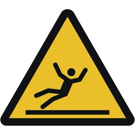 Warning of slipping hazard plastic sign diameter 10 cm according to ISO 7010, ASR A1.3 (weatherproof)