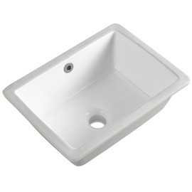 16 Inch Undermount Bathroom Sink Small Rectangle Undermount Sink White Ceramic Under Counter Bathroom Sinks with Overflow (15.70"x11.69")