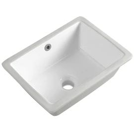16 Inch Undermount Bathroom Sink Small Rectangle Undermount Sink White Ceramic Under Counter Bathroom Sinks with Overflow (15.70"x11.69")