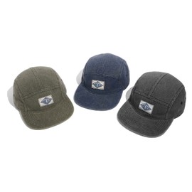 CLAPE 5 Panel Cap Flat Brim Snapback Cap Washed Cotton Baseball Cap Outdoor Sports Cap Street Trucker Cap for Men Women, 5P02-Blue