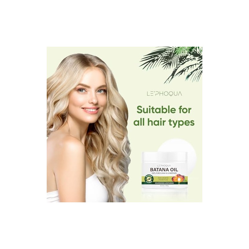 Le’phoqua Batana Oil for Hair: 100% Natural, Raw, Pure, Unrefined