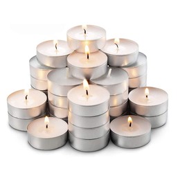 The Fabulous Flame Set of 50 T-Light Candles, Aromatherapy Candle, Stress Relief Gifts for Women - White