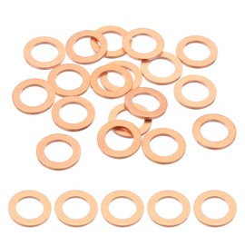PATIKIL 18PCS M10 Copper Washers, M10x16x1.5mm Copper Crush Washer Metric Flat Washers Sealing Washers Assortment Kit Oil Drain Plug Gasket Ring for Automotive Battery Vehicles Screws Bolt