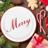 Whaline Merry Christmas Paper Plate Red White Disposable Party Plate