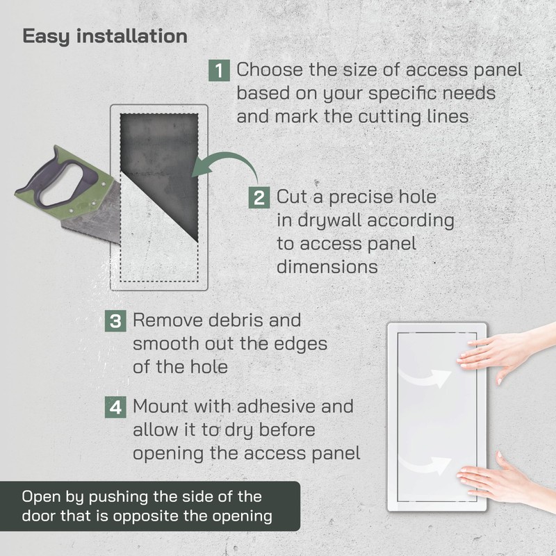 Vent Systems White ABS Plastic - Access Panel 8 x