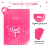 Linelglobal Pink Plastic Thank You Bag for Small Business 7.8x11.8