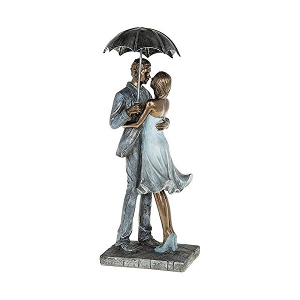 Rainy Day Romantic Embrace Figures Sculpture