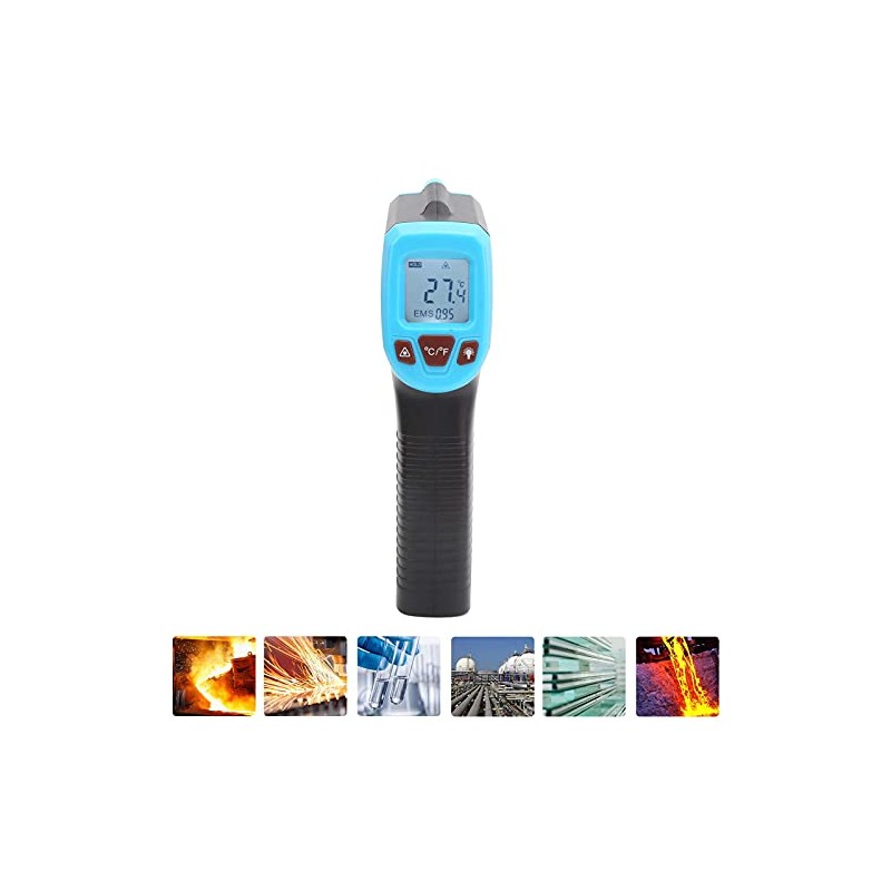 Infrared Temperature Measuring Gun, LCD Display, Industrial Thermometer, No Touch