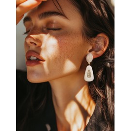 SWEETV Vintage 18K Gold Plated Statement Earrings for Women Trendy, Antique Enamel Chunky Drop Dangle Earrings, Big Crystal Earrings for Fashion Prom Jewelry Gifts