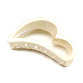 Large Cream Plastic Hair Clip Beautiful Women's Hair Clip Love Headdress Elegant Hair Accessory 1 Piece (10 cm x 5.4 cm, Cream)